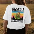Sloth Sloth Running Team Runner Gift 5K Full Marathon Running Funny Gifts Womens Back Print T-shirt Unique Gifts