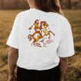 Wild As Heck Cute & Fun Retro Cowgirl Pinup Riding A Horse Womens Back Print T-shirt Unique Gifts