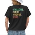 60 Year Old Gift 60Th Birthday Men Awesome Since August 1963 Womens Back Print T-shirt Gifts for Her
