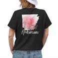 Arkansas State Floral Watercolor Map Funny Girls Cute Gift Womens Back Print T-shirt Gifts for Her