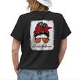 Basketball Mom Red Plaid Messy Bun Basketball Player Womens Back Print T-shirt Gifts for Her