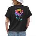 Be Kind Autism Awareness Women Girls Sunflower Puzzle Womens Back Print T-shirt Gifts for Her
