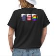 Beer American Flag Drinking Gay Pride Lesbian Lgbt Rainbow Womens Back Print T-shirt Gifts for Her