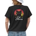 Black Cat Mom Mama Retro Wildlife Happy Mothers Day 2023 Womens Back Print T-shirt Gifts for Her