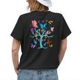 Butterfly Lovers Butterflies Circle Around The Tree Design Womens Back Print T-shirt Gifts for Her
