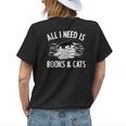 Cat Book For Men Women Novel Book Lovers Reading Librarian Reading Funny Designs Funny Gifts Womens Back Print T-shirt Gifts for Her