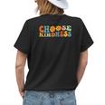 Choose Kindness Retro Groovy Daisy Be Kind Inspiration Womens Back Print T-shirt Gifts for Her