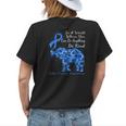 Colon Cancer Awareness Sunflower Elephant Be Kind Womens Back Print T-shirt Gifts for Her