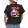 Crush 2Nd Grade Dabbing Unicorn Back To School Girls Gift Womens Back Print T-shirt Gifts for Her
