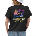 Cute Beauty Or Beat Godmother Loves You Gender Reveal Party Womens Back Print T-shirt Gifts for Her
