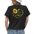Cute Cat Mom Sunflower Heart Love Mothers Day Gift Cat Lover Gift For Womens Womens Back Print T-shirt Gifts for Her