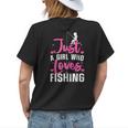 Cute Fishing For Women Girls Kids Fisher Fisherman Bass Fish Womens Back Print T-shirt Gifts for Her