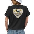 Dog Mom Love Heart White Daisy Flowers Manchester Terrier Womens Back Print T-shirt Gifts for Her