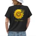 Dog Mom Sunflower Paw Print Womens Back Print T-shirt Gifts for Her