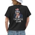 Druncle Sam Funny Uncle Sam Beer 4Th Of July Party Drinking Drinking Funny Designs Funny Gifts Womens Back Print T-shirt Gifts for Her