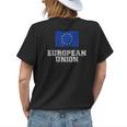 European Union Flag Vintage I Men Women Kids Womens Back Print T-shirt Gifts for Her