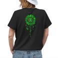 Faith Hope Cure Sunflower Green Mental Health Awareness Womens Back Print T-shirt Gifts for Her