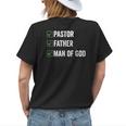 Fathers Day From Church Pastor Dad Man Of God Womens Back Print T-shirt Gifts for Her