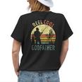 Fishing Dad Vintage Reel Cool Godfather Fathers Day Gift Womens Back Print T-shirt Gifts for Her