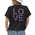 Floral Love Lilac Womens Back Print T-shirt Gifts for Her
