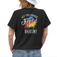 Funny Field Day Let Games Begin Teachers Students Field Day Womens Back Print T-shirt Gifts for Her