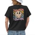 Funny Hippie Face Teacher Back To School Teachers Day  Womens Back Print T-shirt Gifts for Her