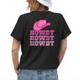 Girls Pink Howdy Cowgirl Western Country Rodeo Gift For Womens Womens Back Print T-shirt Gifts for Her