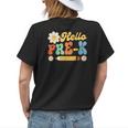 Groovy Hello Pre-K First Day Of School Teachers Kids Girls Womens Back Print T-shirt Gifts for Her