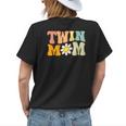 Groovy Twin Mama Funny Mothers Day For New Mom Of Twins Womens Back Print T-shirt Gifts for Her