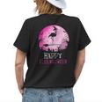 Happy Flamingoween Flamingo Witch Halloween Costume Womens Back Print T-shirt Gifts for Her