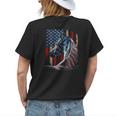 Horse American Flag Derby Racing Equestrian Rodeo Patriotic Womens Back Print T-shirt Gifts for Her