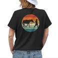 Horse And Girl Silhouette Sunset Retro Cowgirl Equestrian Womens Back Print T-shirt Gifts for Her