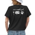 Im A Simple Girl Wine Camping Dog Paw Funny Cute Womens Back Print T-shirt Gifts for Her