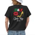 Italy Girls Trip 2023 Lips High Heals Friend Matching Girl Gift For Womens Womens Back Print T-shirt Gifts for Her