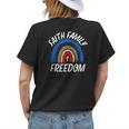 July 4Th Women’S Patriotic Faith Family Freedom American Womens Back Print T-shirt Gifts for Her