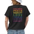 Kindness Peace Equality Rainbow Flag For Pride Month Womens Back Print T-shirt Gifts for Her