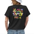 Last Day Of School Peace Out Pre K Tie Dye Teacher Women's T-shirt Back Print Gifts for Her