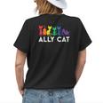 Lgbt Ally Cat Be Kind Gay Rainbow Funny Lgbtq Gifts Womens Back Print T-shirt Gifts for Her