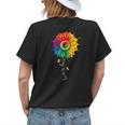 Love Is Love Lgbtq Rainbow Sunflower Gay Pride Womens Back Print T-shirt Gifts for Her