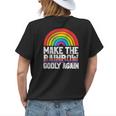 Make The Rainbow Godly Again Lgbt Flag Gay Pride Womens Back Print T-shirt Gifts for Her