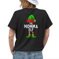 Momma Elf Matching Family Christmas Women Gift For Women Women's Crewneck Short Sleeve Back Print T-shirt Gifts for Her