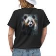 Panda Watercolor Panda Lovers Oil Painting Boys Kids Funny Womens Back Print T-shirt Gifts for Her