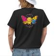 Pansexual Monarch Butterfly Insect Subtle Pan Pride Month Womens Back Print T-shirt Gifts for Her