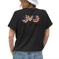 Peace Love America Leopard Sunflower Usa Flag 4Th Of July Womens Back Print T-shirt Gifts for Her