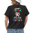 Proud Step Mom Of A 2023 Kindergarten Graduate Unicorn Grad Womens Back Print T-shirt Gifts for Her