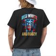 Red White & Boozy Patriotic American Whiskey Drinker Alcohol Womens Back Print T-shirt Gifts for Her