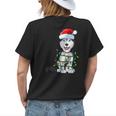 Siberian Husky Christmas Santa Hat Xmas Lights Dog Boys Girl Womens Back Print T-shirt Gifts for Her