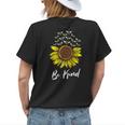 Spread Kindness Positivity Happiness Be Kind Sunflower Bees Womens Back Print T-shirt Gifts for Her