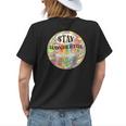 Stay Wonderful Retro Daisy Rainbow Aesthetic Inspirational Womens Back Print T-shirt Gifts for Her
