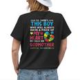 Theres This Boy He Calls Me Godmother Autism Awareness Womens Back Print T-shirt Gifts for Her